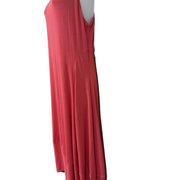 Eileen Fisher Coral Sleeveless Bubble Hem Midi Dress Size Medium Made in USA - Picture 5 of 12